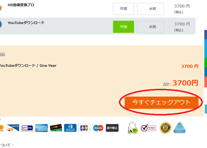 今すぐチェックアウト