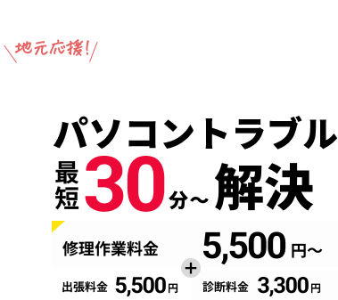 パソコントラブル最短30分解決